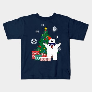 Stay Puft Ghostbusters Around The Christmas Tree Kids T-Shirt